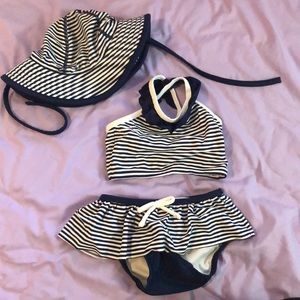 Hanna Andersson Three-piece baby girl’s swimsuit